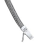 kuzzoi 925 Sterling Silver Round Byzantine Bracelet for Men, length 7,48 inch - 9,05 inch, width 0,28 inch, 8 27 inch, Metal, no gemstone