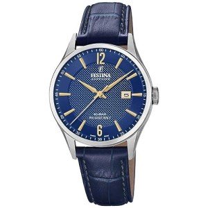 Festina F20007/3 Men's Blue Swiss Made Watch, Blue-Silver-Gold, groß, Bracelet, Blue-Silver-Gold, groß, Bracelet