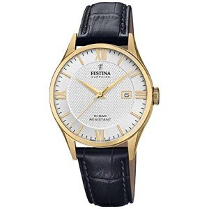 Festina F20010/2 Men's Black Swiss Made Watch, Gold Silver, groß, Bracelet, Gold Silver, groß, Bracelet