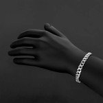 Men's 8.5mm Solid .925 Sterling Silver Flat Beveled Curb Curb Chain Link Bracelet, 8 inches