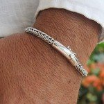 SLITHERING SILVER - Solid 925 Sterling Silver Bracelet for Men - Sizes 7" to 10", Metal, no gemstone