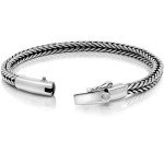 SLITHERING SILVER - Solid 925 Sterling Silver Bracelet for Men - Sizes 7" to 10", Metal, no gemstone