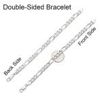 Men's 8.1mm .925 Sterling Silver Diamond-Cut Flat Figaro Chain Bracelet, 8 inches