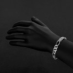 Men's 9.3mm Solid .925 Sterling Silver Flat Figaro Chain Link Bracelet, 8 inches