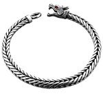 kuzzoi 925 Sterling Silver Round Byzantine Bracelet for Men with Dragon Head Ring Clasp, Length 7,48 inch - 9,05 inch, Width 0,31 inch, 1.52 oz, 9.05 inches, Sterling Silver
