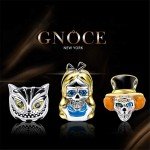 GNOCE Skull Charm Sets Sterling Silver Adventure Together Combination Charm Girl and Cat Bead Sets Fit Bracelet/Necklace for Women Men