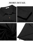 Men's Long Sleeve Polo Shirt with Pocket - Black