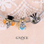 GNOCE Skull Charm Sets Sterling Silver Adventure Together Combination Charm Girl and Cat Bead Sets Fit Bracelet/Necklace for Women Men