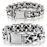 VY JEWELRY 925 Sterling Silver X Biker Men Bracelet Style Big - Made in Thailand – 7.7