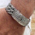 925 Sterling Silver Victorian Flowers Men Bracelet - Made in Thailand – 9