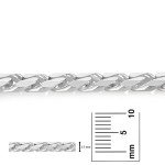 Men's 7.9mm Solid .925 Sterling Silver Flat Curb Chain Bracelet, 7 inches