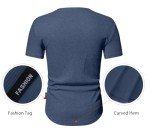 Men's Slim Fit Short Sleeve Henley Shirt - Blue