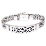 NOVICA Men's .925 Sterling Silver Pendant Bracelet 'Balinese Knight', 8"