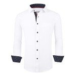 ALEX VANDO Men's Long Sleeve Casual Dress Shirt