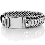 SNAKE SCALES 925 Sterling Silver Men Wide Bracelet - Made in Thailand - 7.2