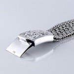 VY JEWELRY 925 Sterling Silver Men Braided Wide Bracelet - Made in Thailand - 7