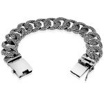 925 Sterling Silver Lizard Skin Men Link Bracelet - Made in Thailand – 10.25