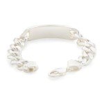 Engravable Sterling Silver Men's Curb Link ID Bracelet, 8" or 9"