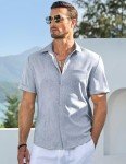 Men's Casual Short Sleeve Hawaiian Button-Up Shirt