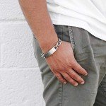 Engravable Sterling Silver Men's Curb Link ID Bracelet, 8" or 9"