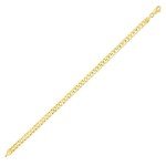 8 Inch 10k Yellow Gold Mens Thick Solid Curb Cuban Bracelet and Anklet, 0.2 Inch (5mm)