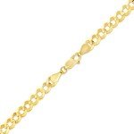 8 Inch 10k Yellow Gold Mens Thick Solid Curb Cuban Bracelet and Anklet, 0.2 Inch (5mm)