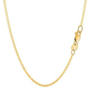 The Diamond Deal Unisex 14K SOLID Yellow Gold 1.7mm Shiny Mens Mariner-Link Chain Necklace or Bracelet Bangle for Pendants and Charms with Lobster-Claw Clasp (10", 16", 18" 20" or 24 inch), Gold