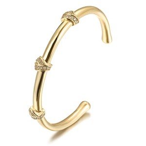 CIUNOFOR 18K Gold filledfor Her Women Bracelet Bangle with Cubic Zirconia Stones Hinged Jewelry with Crystal Oval Love For Men Friendship Birthday Present, 5, Metal, Cubic Zirconia