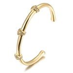 CIUNOFOR 18K Gold filledfor Her Women Bracelet Bangle with Cubic Zirconia Stones Hinged Jewelry with Crystal Oval Love For Men Friendship Birthday Present, 5, Metal, Cubic Zirconia