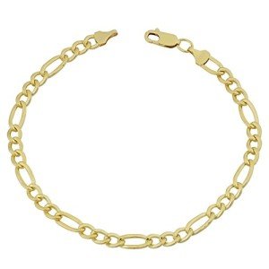 14k Yellow Gold Filled Men's Solid 5.2mm High Polish Figaro Link Bracelet (8.5 inches)