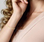 MiaBella 18K Gold Over Sterling Silver Italian 4mm Solid Diamond-Cut Flat Snake Herringbone Chain Link Bracelet for Women Men, 6.5"-7"-7.5"-8"-8.5" (7.5)