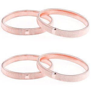 Cositina 2 Pairs Sleeve Garters Anti-Slip Shirt Sleeve Holders Stretchy Fixing Garters Bracelet Wrap Bangle Armbands for Men&Women - Rose Gold, Rose Gold, 7 cm/ 2.76 inch