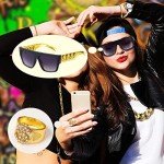 EIELO 80s 90s Accessories Outfit for Men Hip Hop Costume Kit Old School Rapper Sunglasses Faux Gold Rope Chain Bracelet Dollar Sign Chain Ring Kanji Ring Halloween Party Decorations