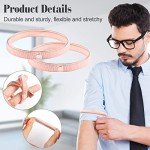 Cositina 2 Pairs Sleeve Garters Anti-Slip Shirt Sleeve Holders Stretchy Fixing Garters Bracelet Wrap Bangle Armbands for Men&Women - Rose Gold, Rose Gold, 7 cm/ 2.76 inch