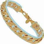 LIFETIME JEWELRY 12mm Flat Cuban Link Chain Bracelet for Men & Women 24k Gold Plated, 8 inches, Gold, no gemstone