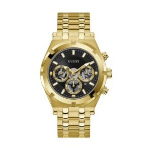 GUESS Men's Analog Multifuction Watch Gold Stainless Steel Bracelet (Model: GW0260G2)