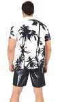 Cozople Black and White Casual Hawaiian Shirt