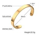 Free Engraving-Unisex Stainless Steel Plain Polished Finish Cuff Bangle Open Out Bracelets for Men Women, 8mm,Three Colors, 8 inch, Stainless Steel Titanium Steel Gold