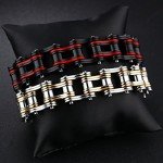 INSEA Mens Titanium Steel 19mm Motorcycle Chain Biker Bracelet Heavy Metal High Polish,8.66 Inch (Gold & Black)