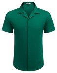 Men's Short Sleeve Button Down Shirt - Forest Green