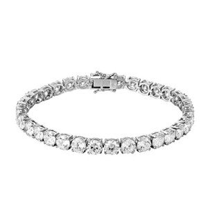 Master Of Bling Solitaire Tennis Bracelet Lab Diamonds Round Cut 6mm White Gold Finish Men Classy