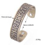 VASSAGO Vintage Norse Viking Runes Cuff Healthcare Magnetic Therapy Bracelet Gift Jewelry for Men Women (Antique Gold)