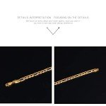 Opk Jewelry18k Gold Plated Powerful Men's Bracelet Figaro Link Chain Gold Bracelet for Men,8.27inch
