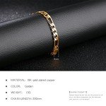 Opk Jewelry18k Gold Plated Powerful Men's Bracelet Figaro Link Chain Gold Bracelet for Men,8.27inch
