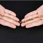 Opk Jewelry18k Gold Plated Powerful Men's Bracelet Figaro Link Chain Gold Bracelet for Men,8.27inch