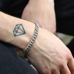 TRIPOD JEWELRY Hip Hop 8mm White Gold Plated Iced Out Cuban Link Chain Bracelet - Mens Miami Cuban Link Chain Diamond CZ Cuban Chain Choker (8mm White Gold, 8.5)