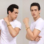 W/W Lifetime Mens Bracelet Stainless Steel Heavy 12mm Double Franco Chain Lion Head Bracelet Jewelry Men Biker…, Gold, Stainless Steel