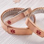 Speidel Stainless Steel Men's Medilog ID Bracelet with Wallet Card and Storage Plaque in Black, Rose Gold, Silver or Gold, 7 inch, Metal