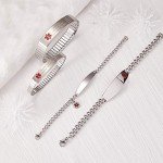 Speidel Stainless Steel Men's Medilog ID Bracelet with Wallet Card and Storage Plaque in Black, Rose Gold, Silver or Gold, 7 inch, Metal