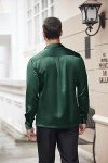 Men's Army Green Satin Dress Shirt